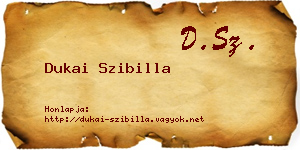 Dukai Szibilla névjegykártya